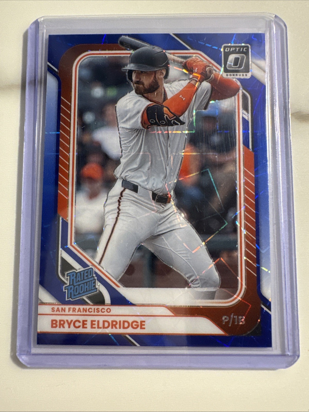2026 Donruss #46 Bryce Eldridge Optic Blue Laser Rated Rookie