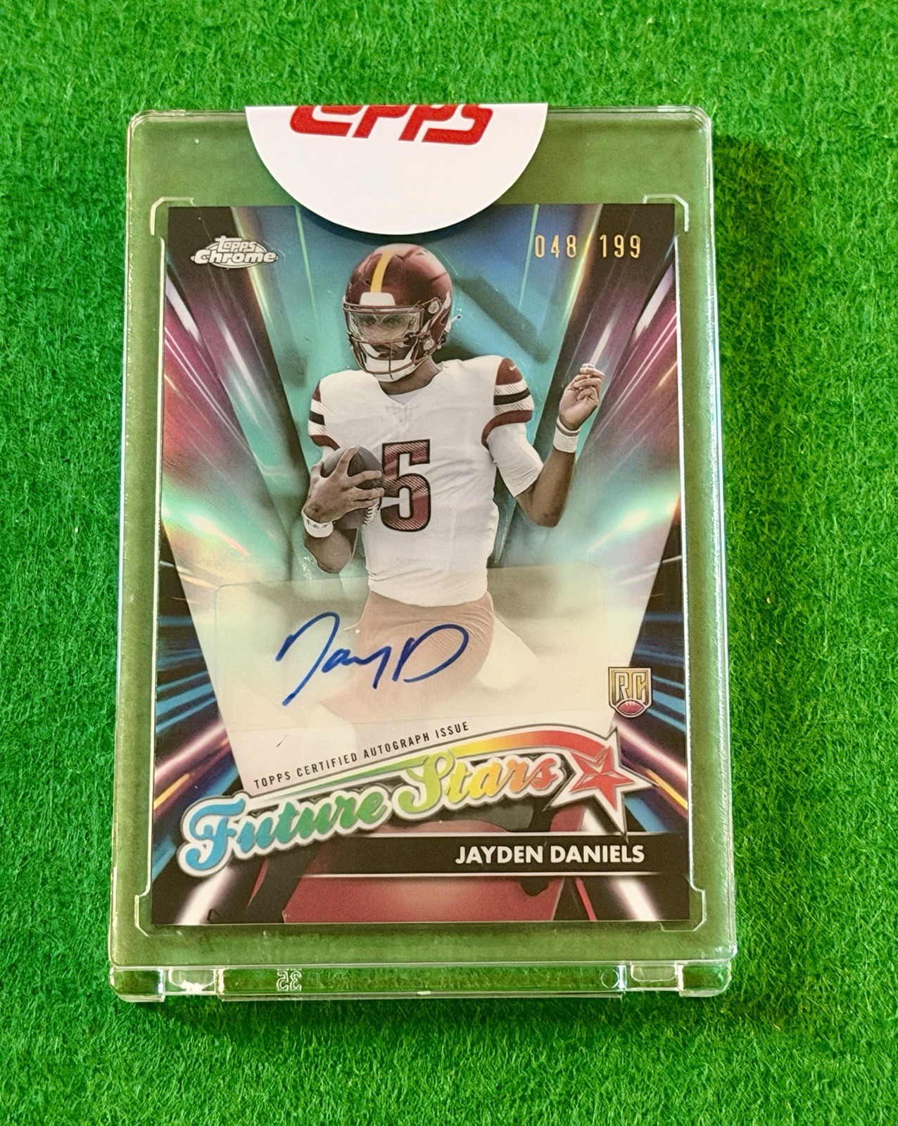 2024 Topps Chrome Jayden Daniels Future Stars /199 FSA-JD Auto (RC) Aqua