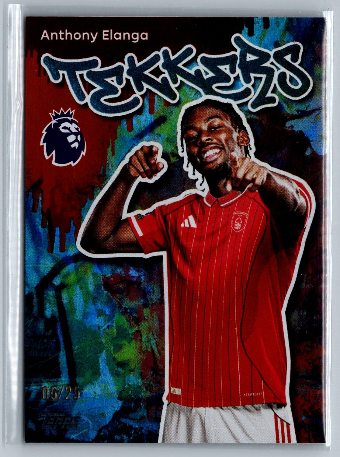 2025-26 Topps Premier League #252 Anthony Elanga Orange Rainbow Foil #/25