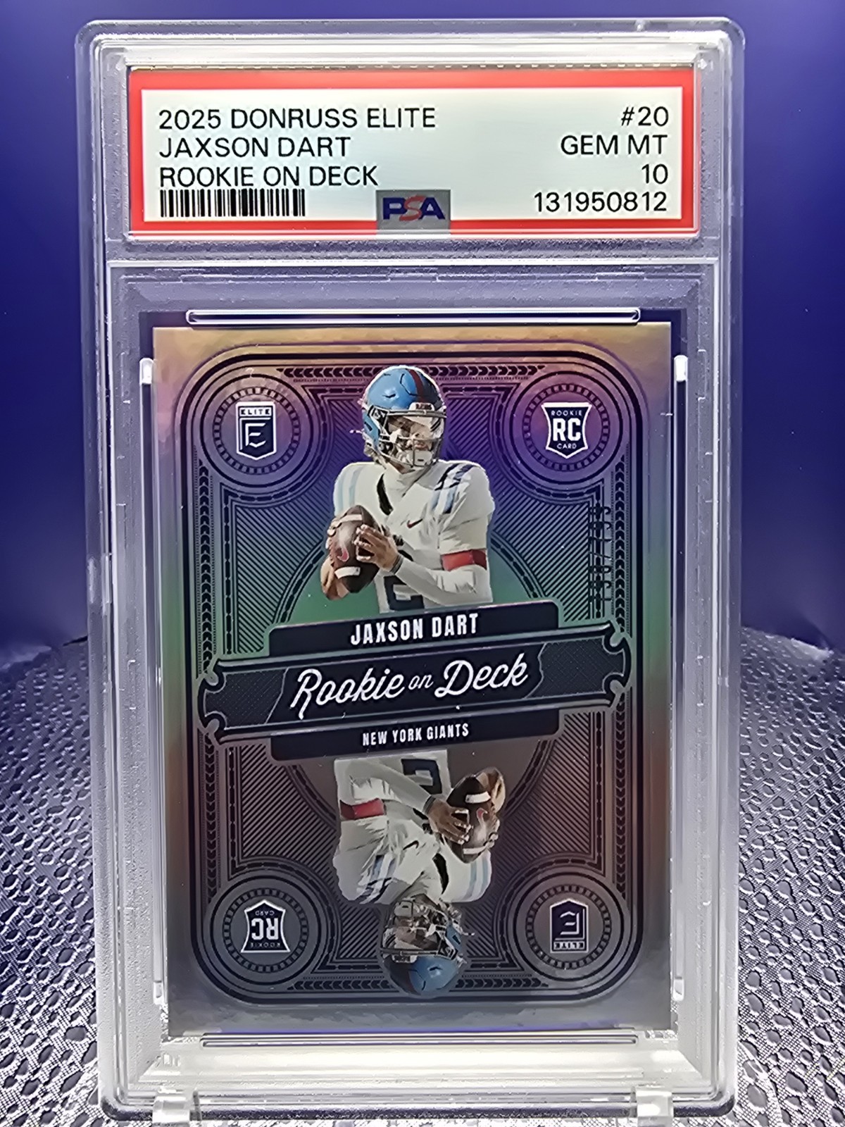 2025 Panini Donruss Elite – Rookie on Deck Jaxson Dart /799 (RC) PSA 10 POP 2