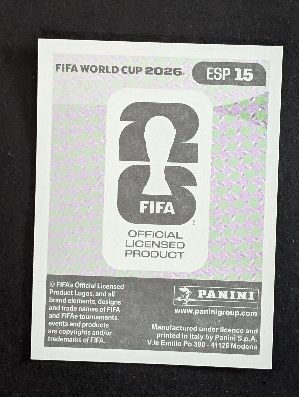 2026 Panini FIFA World Cup Stickers #ESP15 Lamine Yamal Spain
