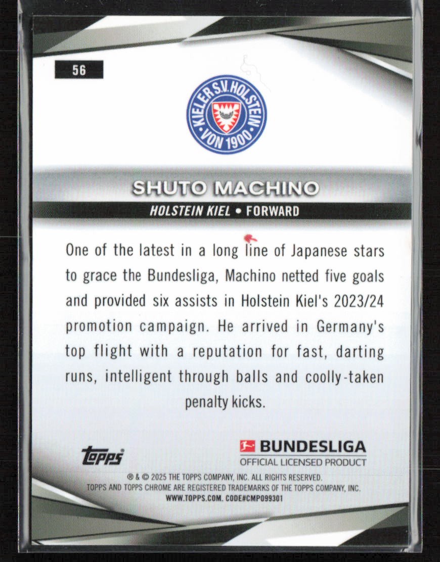 Shuto Machino 2024-25 Topps Chrome Sapphire Bundesliga #56 Green Sapphire /99