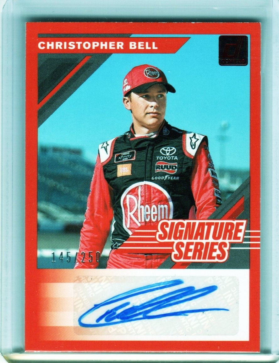 2020 DONRUSS RACING Christopher Bell SIGNATURE SERIES AUTO CARD NUMBERED 145/250