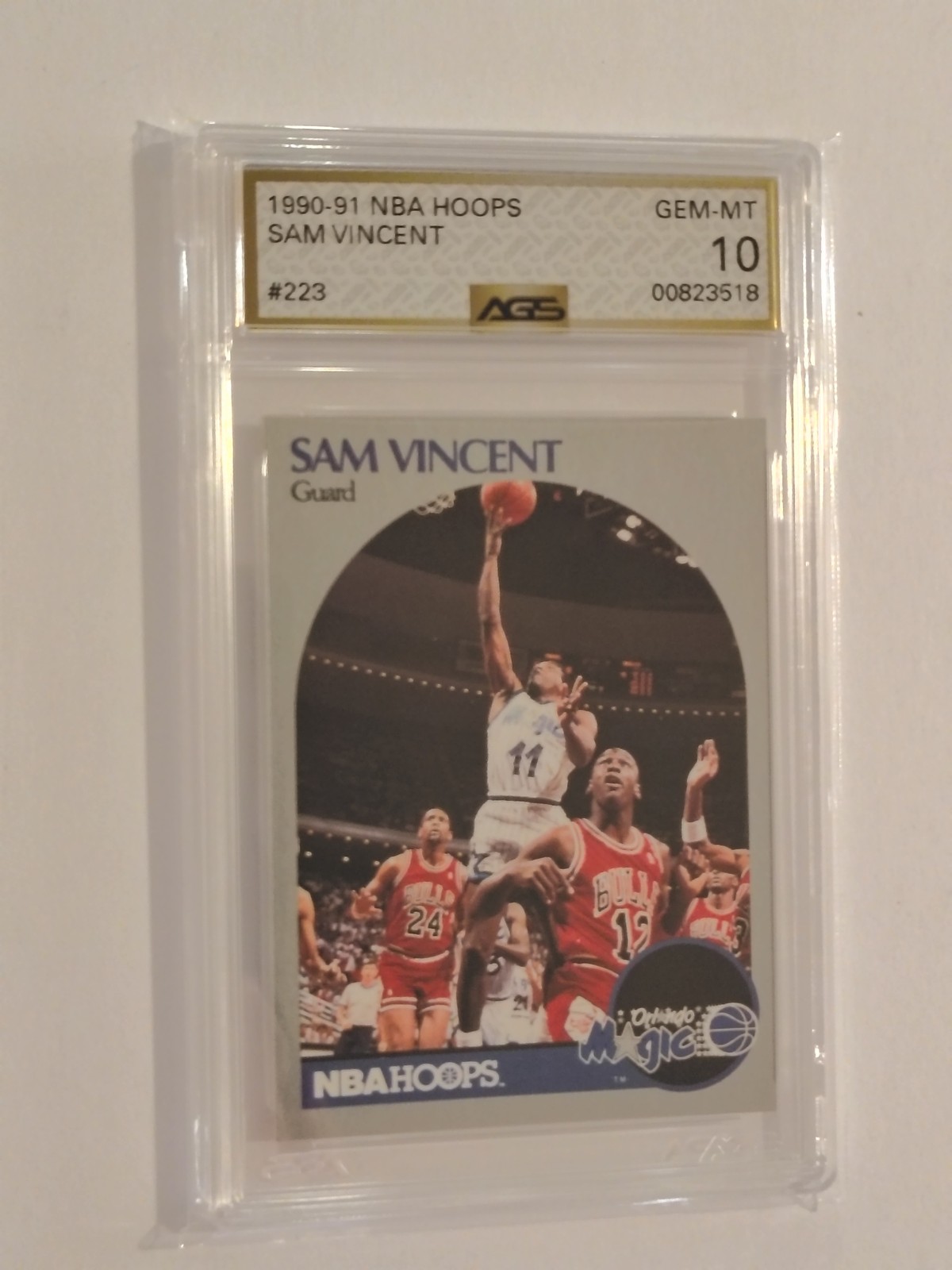 1990-91 Hoops #223a Sam Vincent AGS 10 SGC PSA