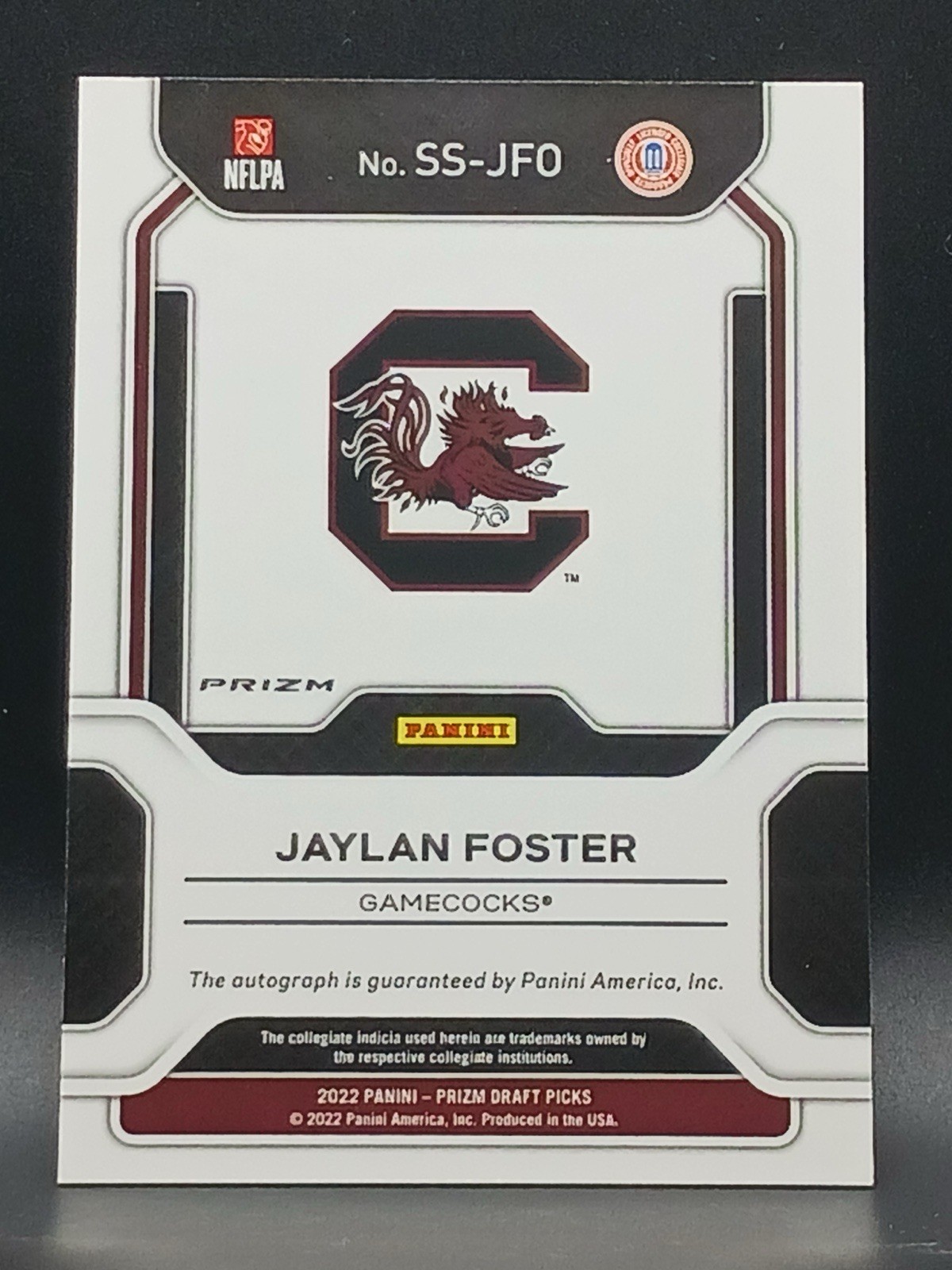 2022 Prizm Draft Picks Sensational Sign Jaylan Foster-Gold Ice Prism (AU, RC)