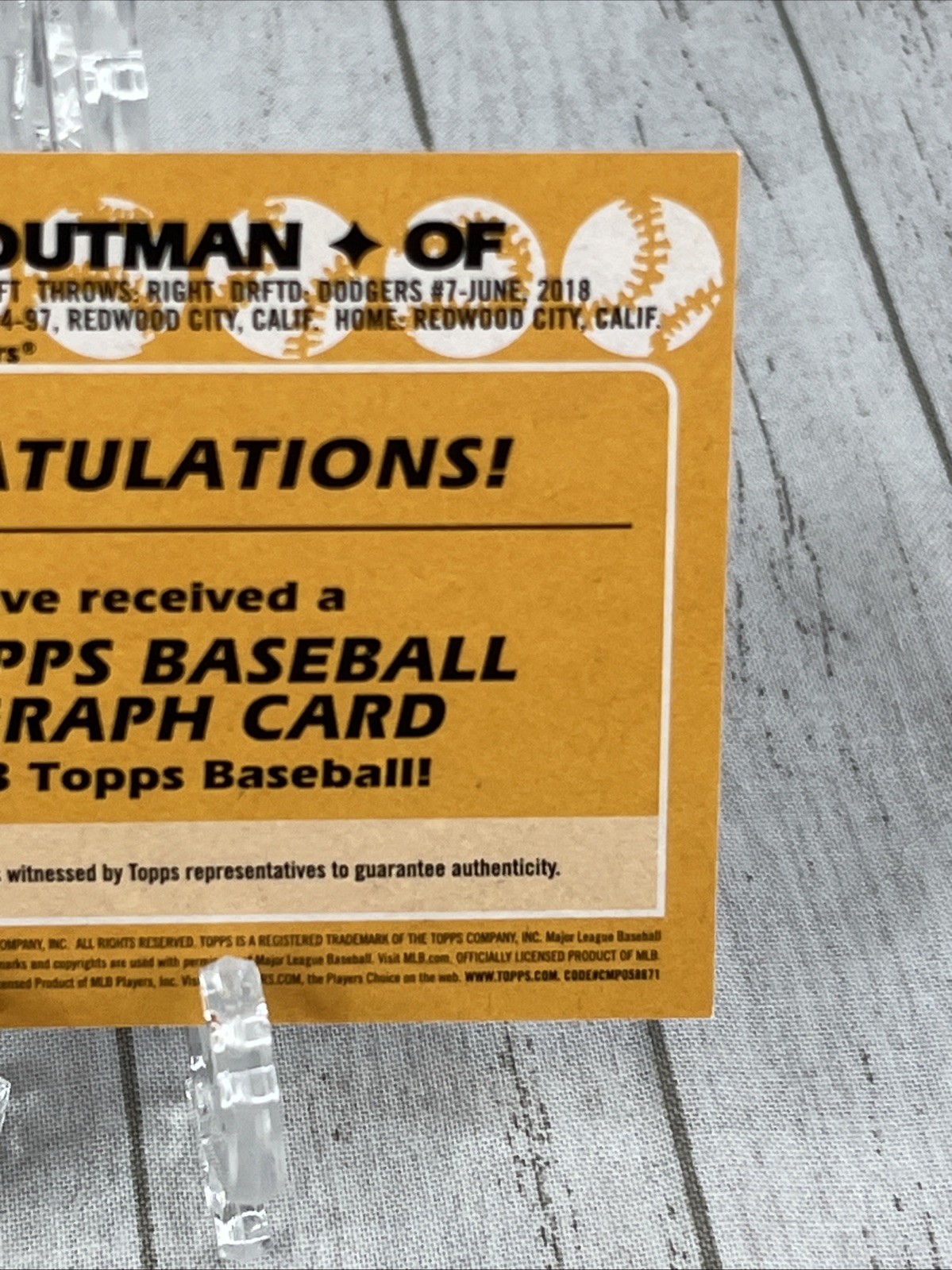 2023 Topps 1988 Baseball James Outman Rookie Auto 35th Anniversary
