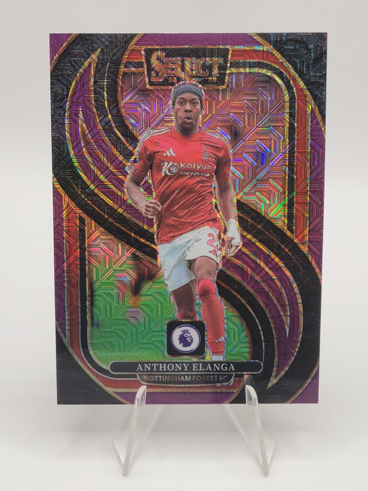 2024-25 Panini Select Premier League Anthony Elanga Purple Mojo Forest FC