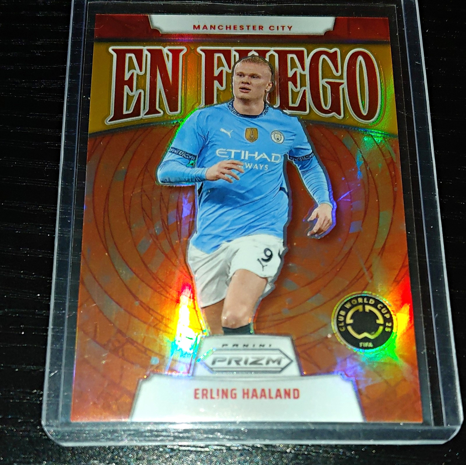 Erling Haaland 2025 Prizm Club World Cup En Fuego Gold /10 #19 Man City Soccer