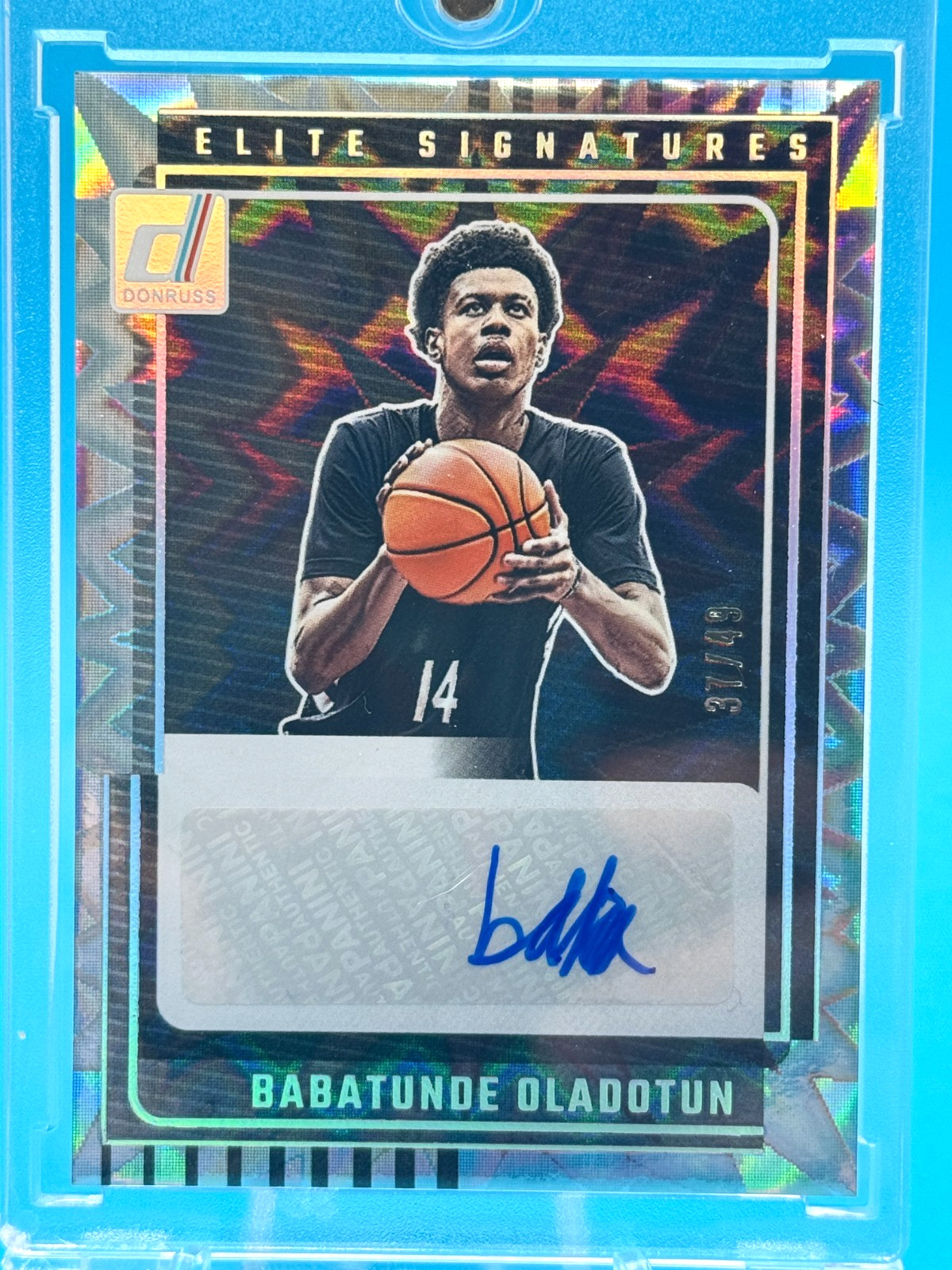 2025-26 Panini Signatures Autographed 37/49 Silver Optic Babatunde Oladotun
