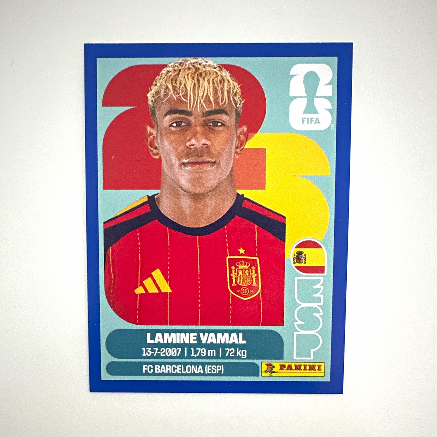 Panini FIFA World Cup 2026 Blue Border Lamine Yamal ESP 15 Soccer Sticker