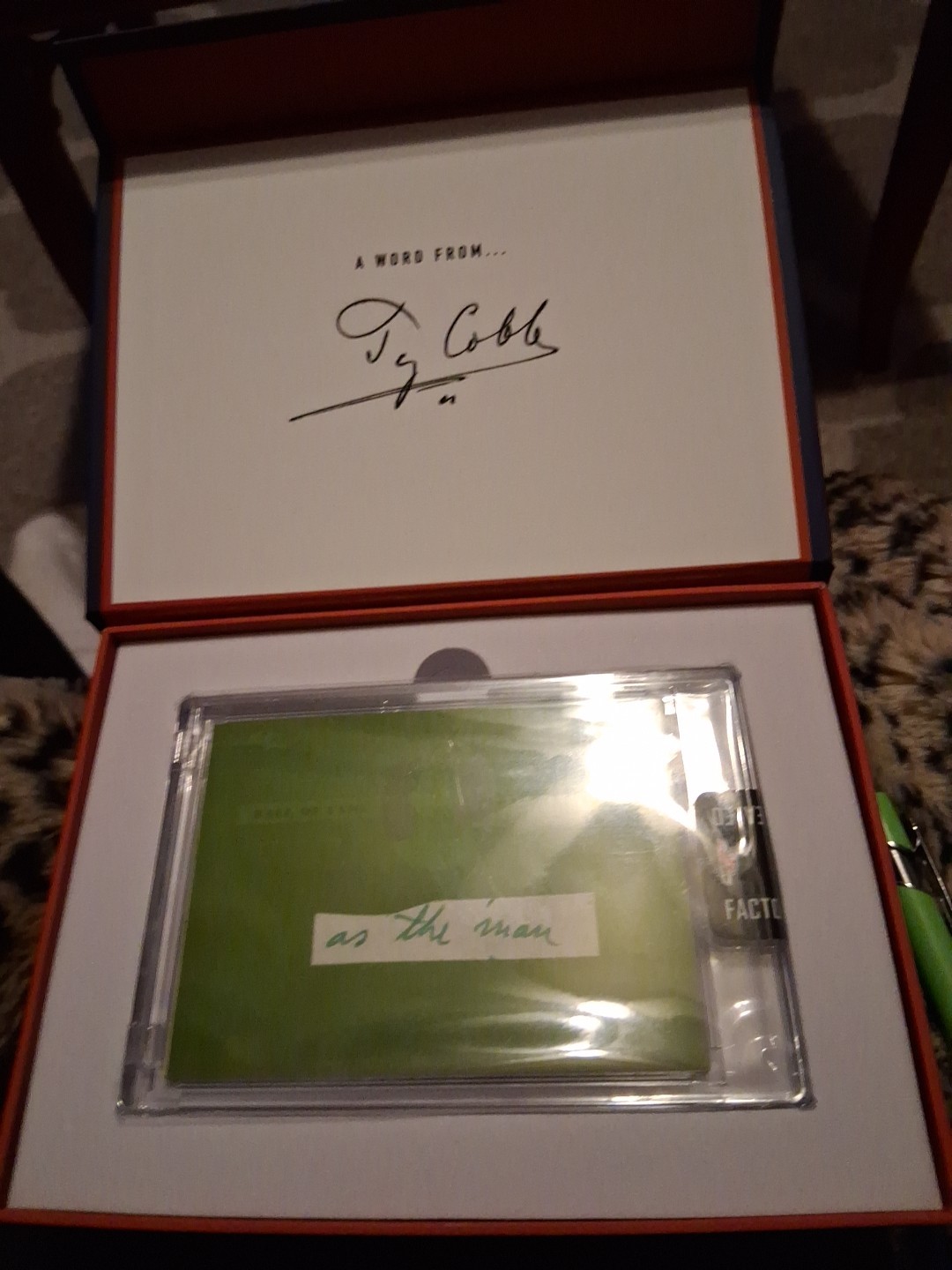 SPORTSCARDS TY COBB PRINTING PLATE #30/30 WITH AUTHENTIC HANDWRITING!!!