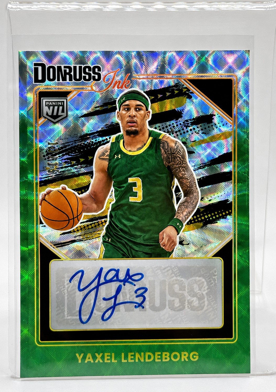 2025-26 Donruss Ink Yaxel Lendeborg Green Auto /15 RC Rookie Autograph NIL SSP📈