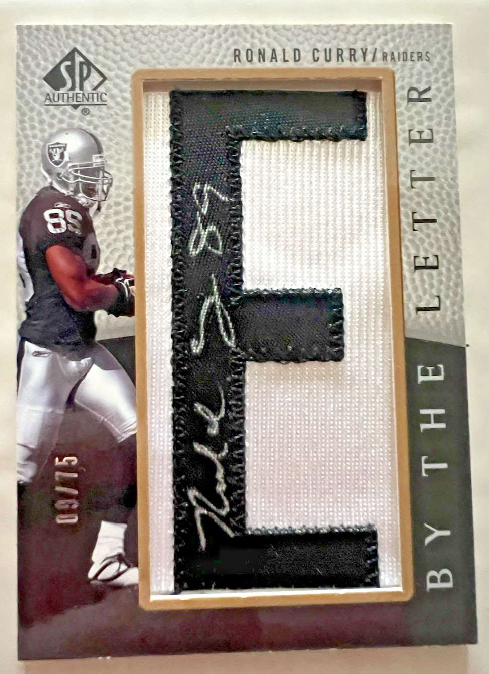 2007 SP Authentic By the Letter Ronald Curry Raiders RC Auto 09/75 #BTL-CU