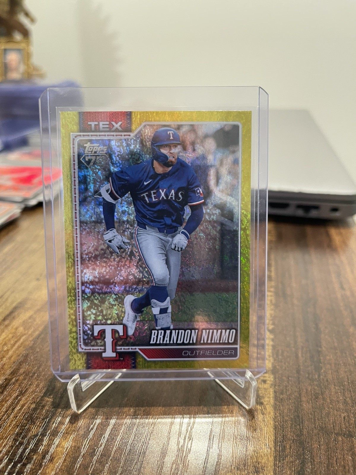 2026 Topps Series 2 Brandon Nimmo /399 Yellow Gold Sandglitter Texas Rangers