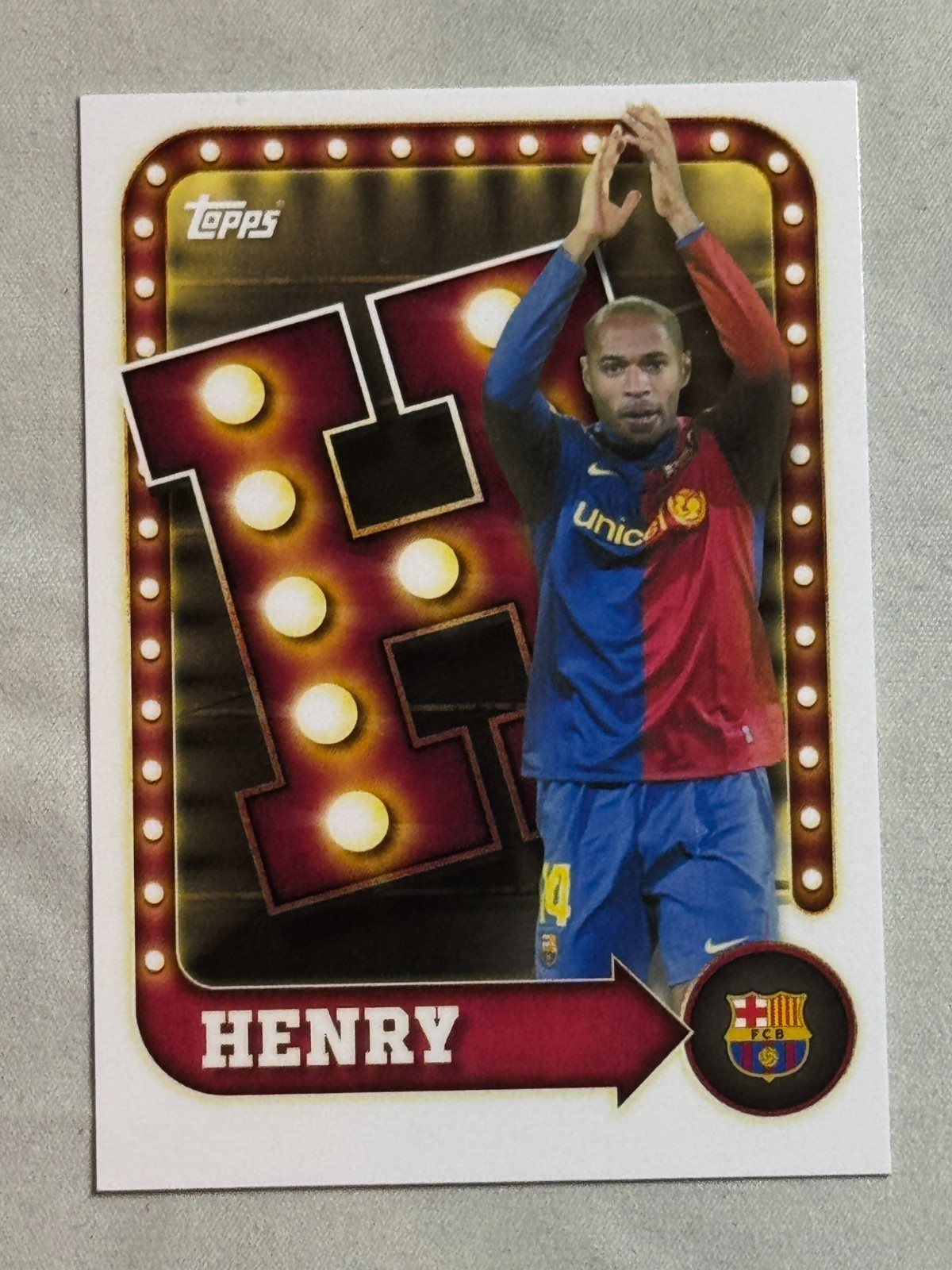 2025-26 Topps FC Barcelona Collector Tin Name in Lights Thierry Henry #29