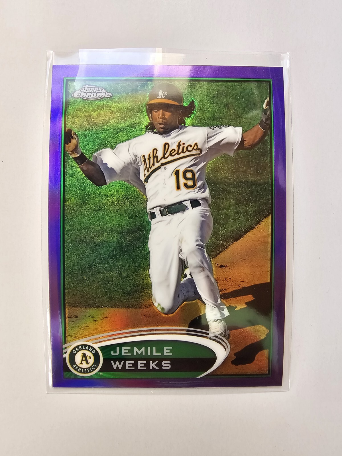 2012 Topps Chrome #99 Jemile Weeks Purple Refractors Oakland Athletics Baseball