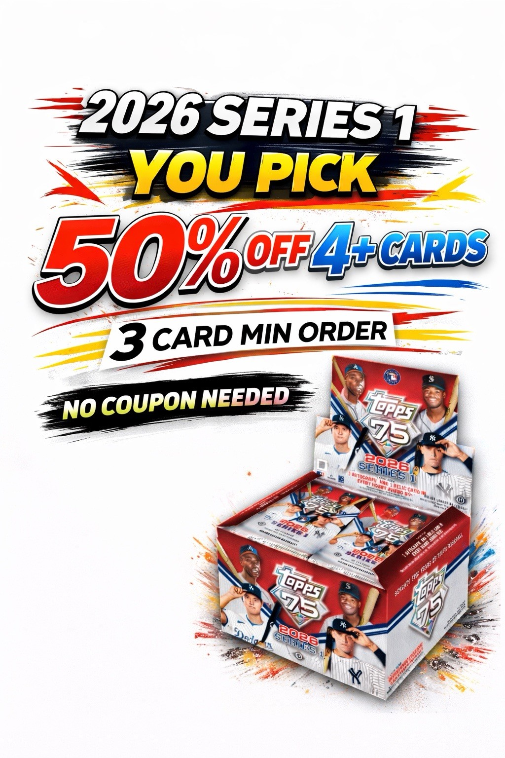 2026 Topps Series 1 Paper Base #201-350 : YOU PICK Complete Your Set- 50% off 4+