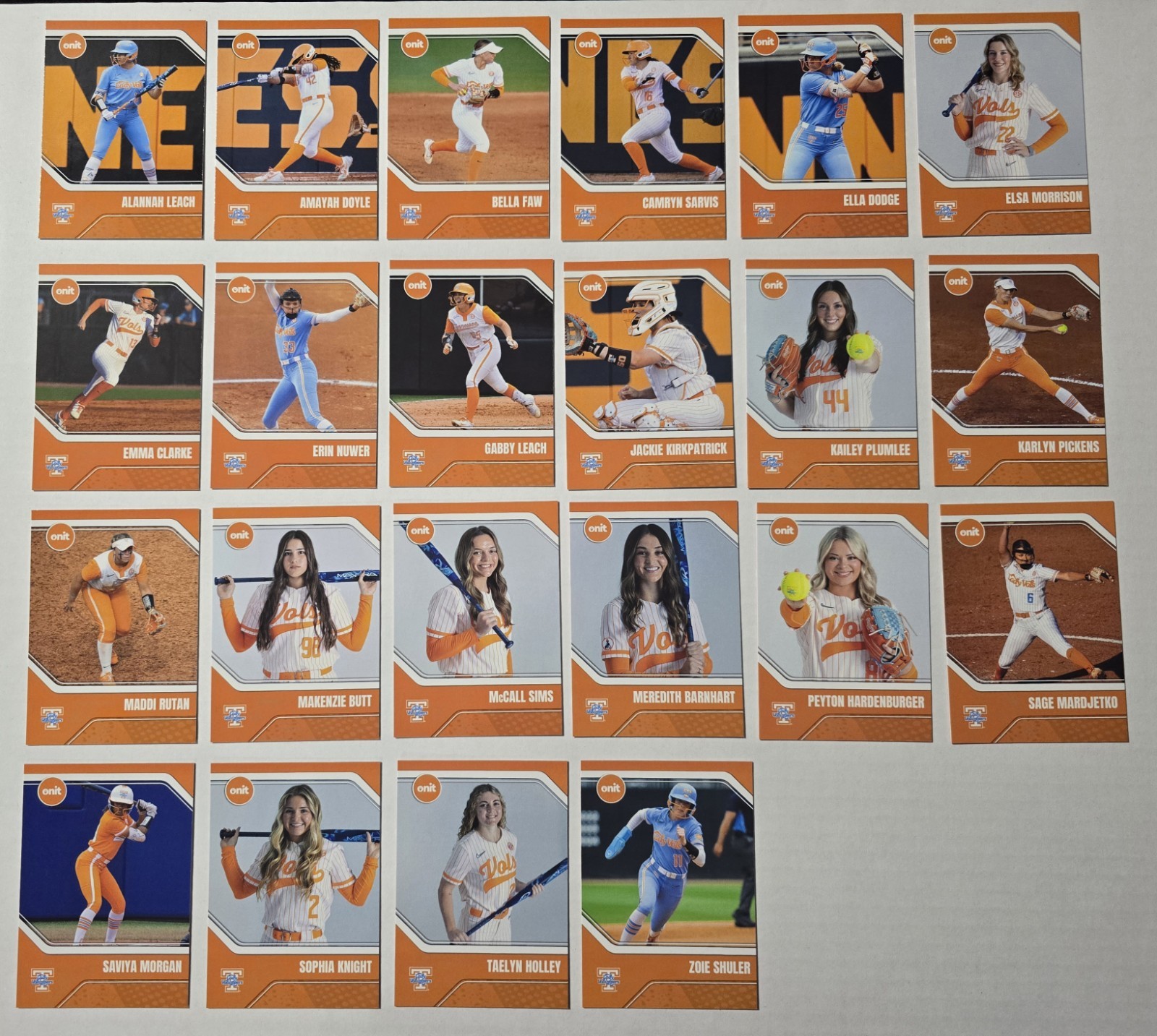 2026 Onit Tennesee Lady Vols Softball **You Pick**