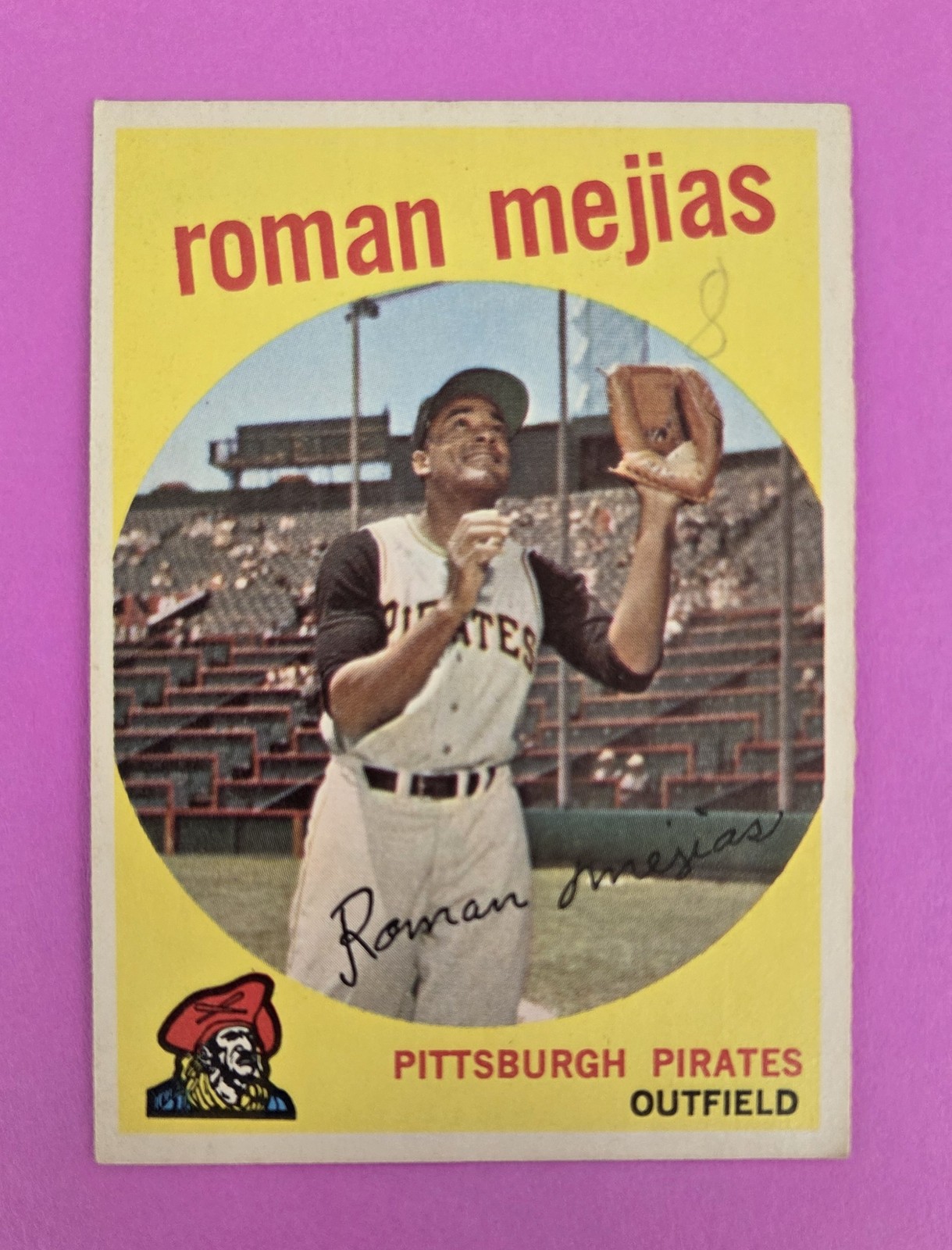 1959 Topps #218 Roman Mejias Pittsburgh Pirates BASEBALL Card 7F