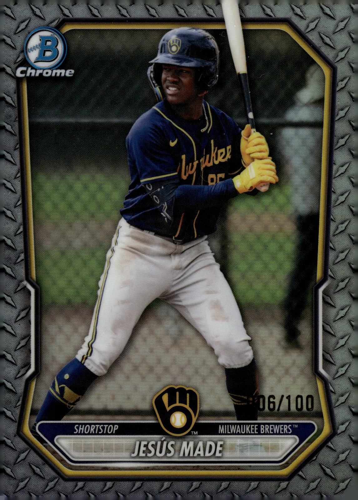 2026 Bowman Chrome Prospects Steel Metal Refractors #BCP96 Jesus Made 6/100
