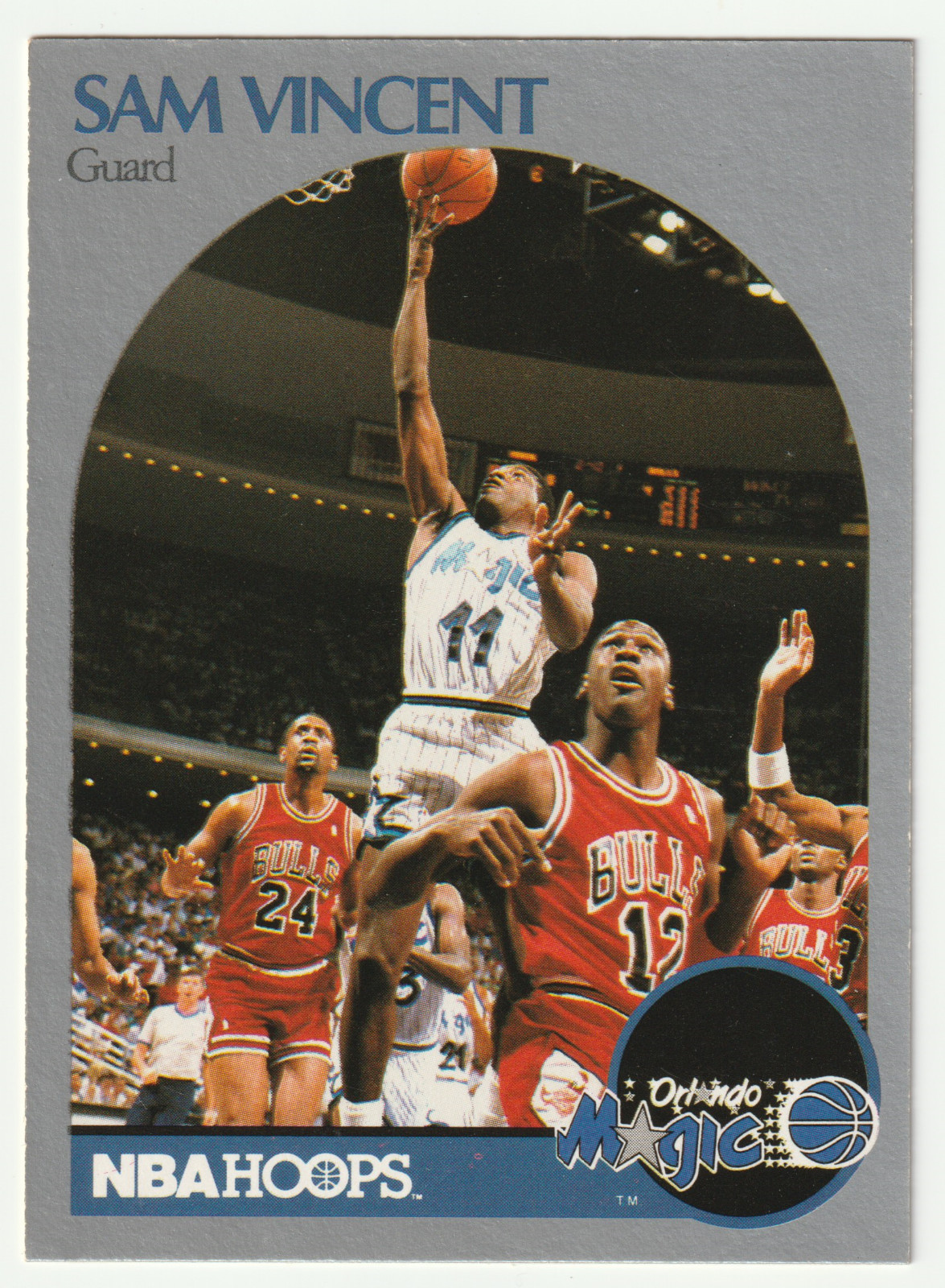 NBA Hoops Sam Vincent 223 with Michael Jordan Wearing #12 Jersey 1990-91