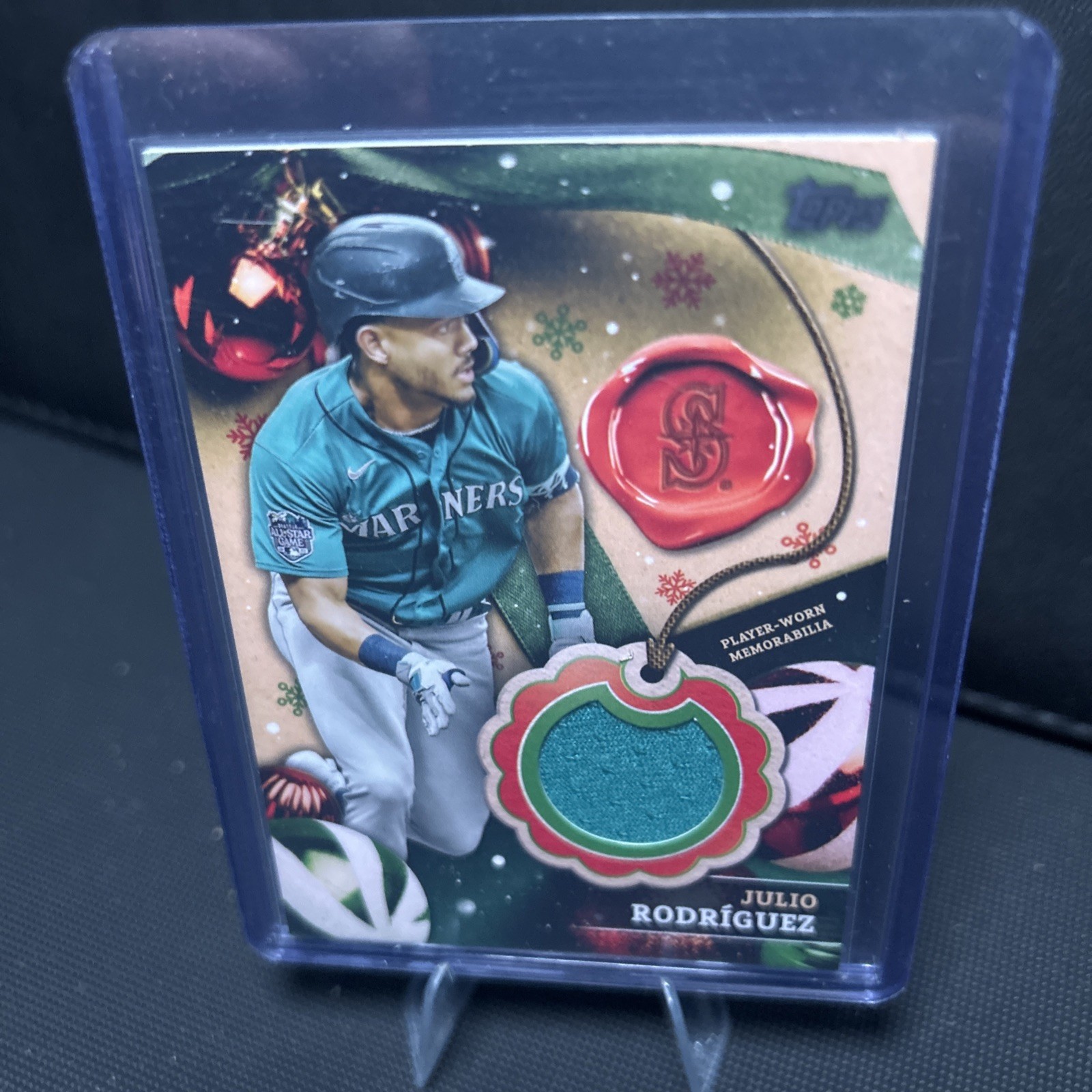 Julio Rodriguez 2024 Topps Holiday Mega Box Player Worn Jersey