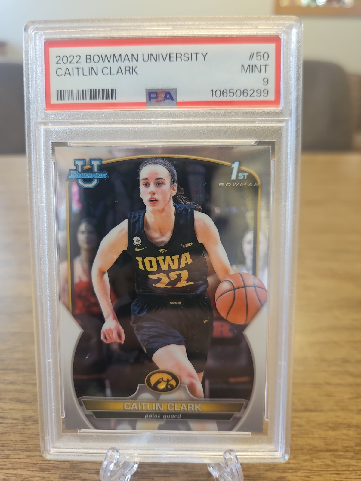 2022-23 Bowman U Chrome Caitlin Clark 1st PSA 9 #50