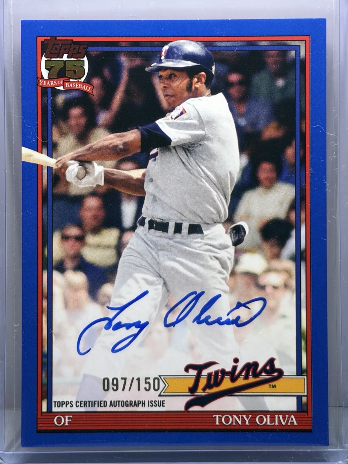 Tony Oliva 2026 Topps Series 2 1992 Blue Parallel Autograph #/150 #91B2-TO Twins