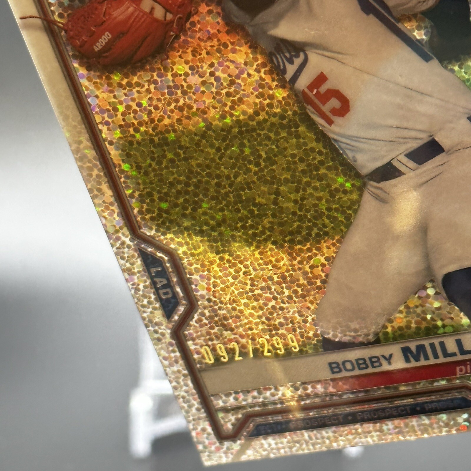 BOBBY MILLER 2021 Bowman Chrome SPECKLE REFRACTOR #’d /299 #BCP-75 LA Dodgers