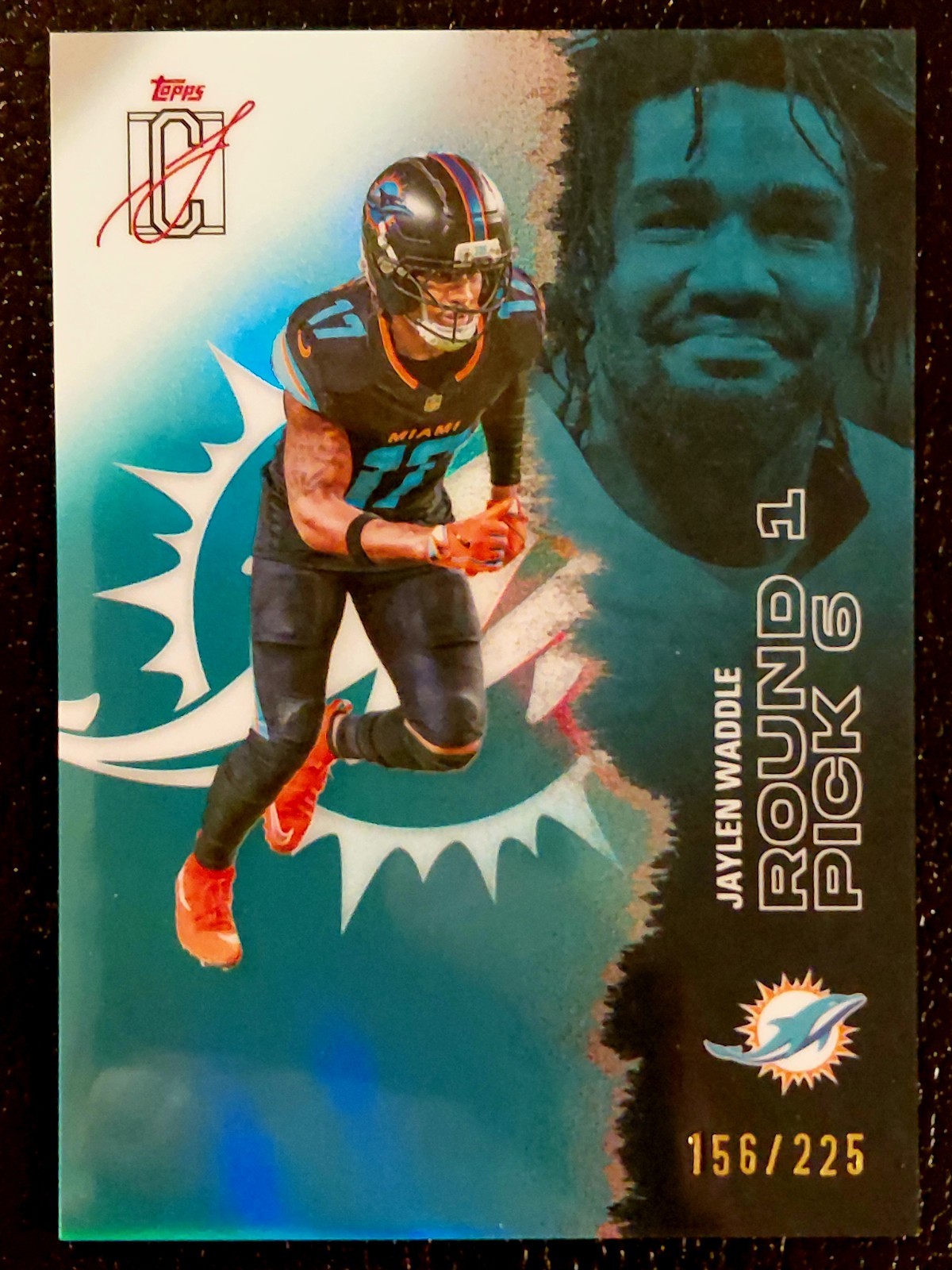 2025 Topps Signature Class Chrome Jaylen Waddle #88 Teal Refractor /225