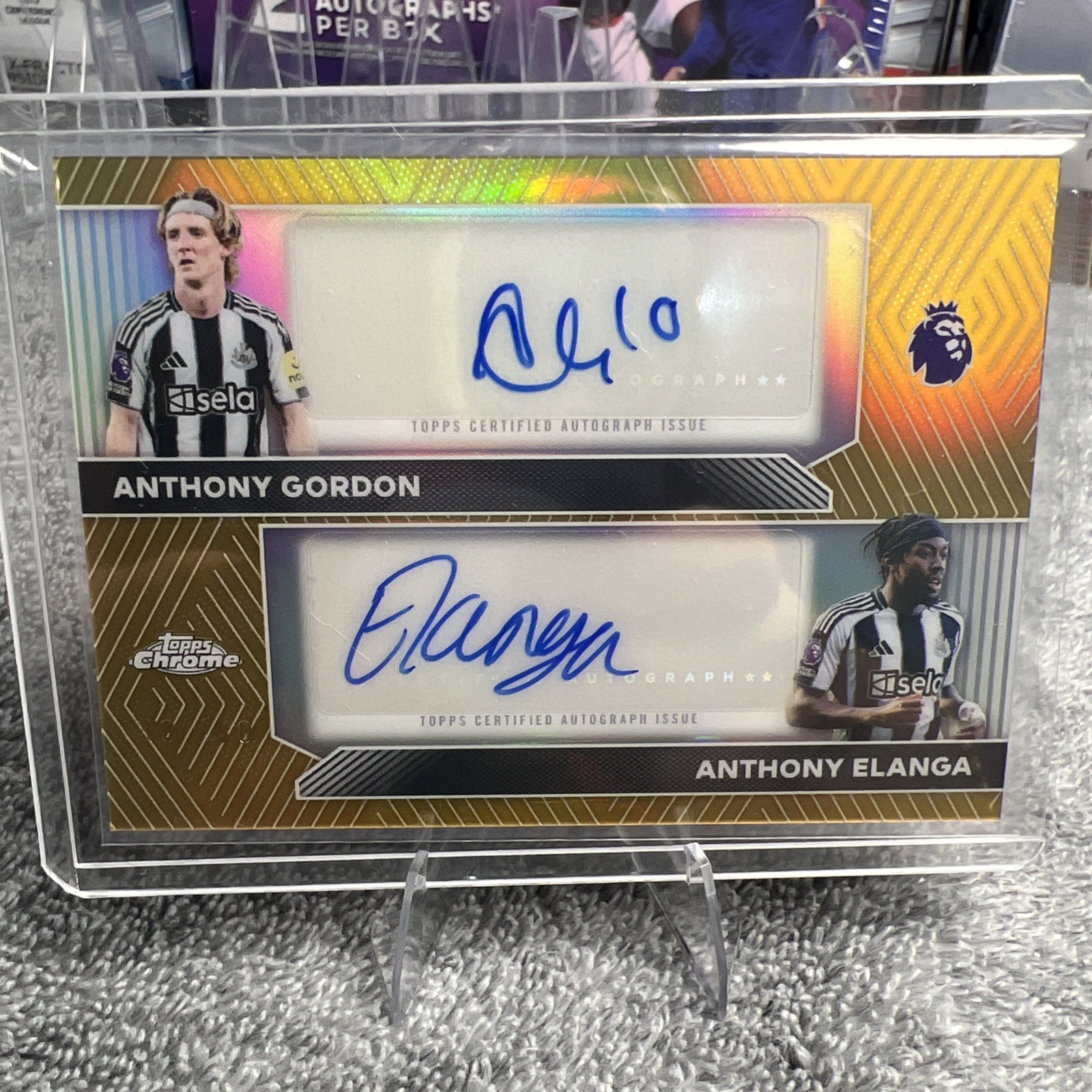 2025-26 Topps Chrome Premier League Anthony Gordon + Elanga Dual Auto Gold /50