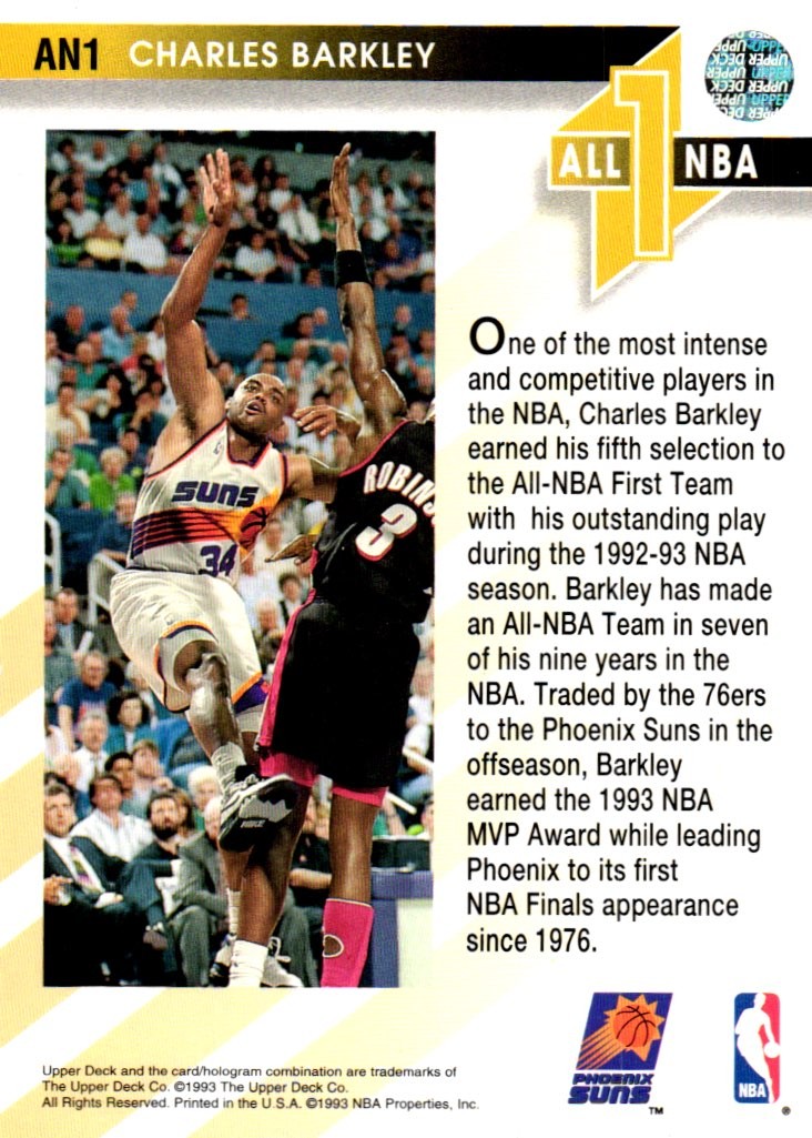 1993-94 Upper Deck #AN1 Charles Barkley All-NBA