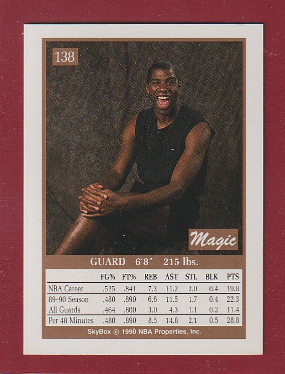 1990-91 SkyBox Prototype #138 Magic Johnson – Los Angeles Lakers – 953🔥🏀🔥