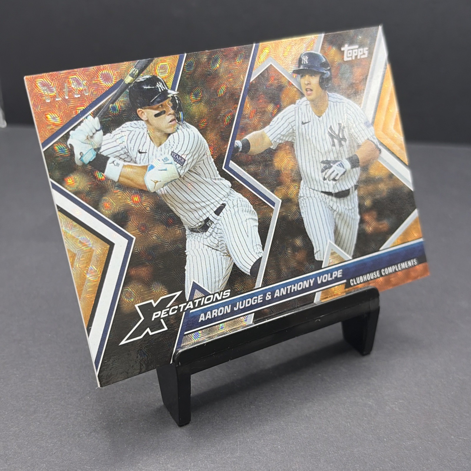 2023 Topps Xpectations #58 Aaron Judge / Anthony Volpe Circuit Citrus #/25