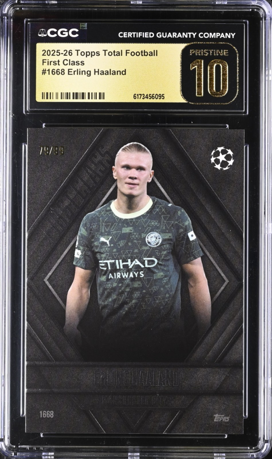 2025-26 Topps Total Football Erling Haaland First Class /99 CGC 10 Pristine SP