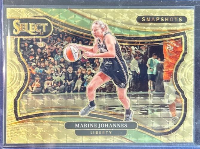 2025 PANINI WNBA PRIZM SNAPSHOTS MARINE JOHANNES GOLD VINYL BLACK TRUE 1/1