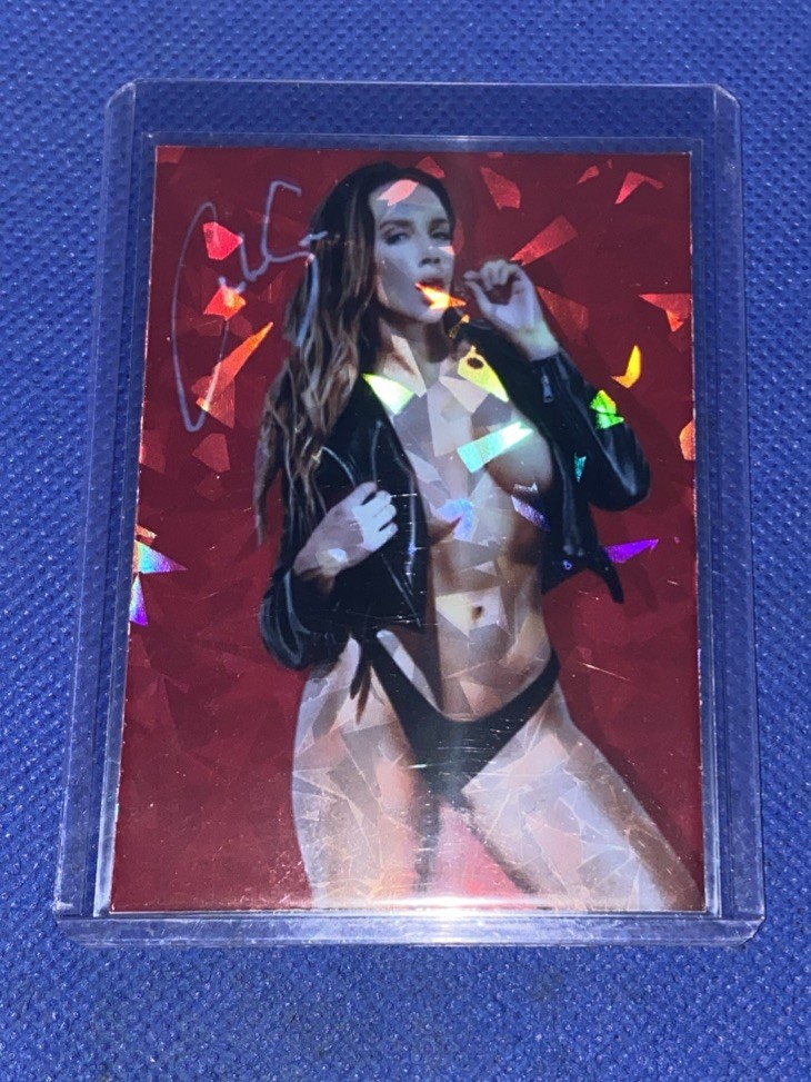 Chelsea Green Sexy Custom WWE Divas Red Holofoil Prizm Trading Card rc