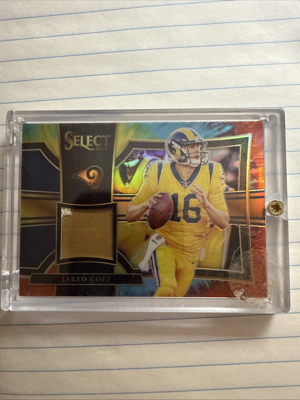 Jared Goff 2017 Panini Select #35 Jersey Patch Tie Dye /25 2nd Year