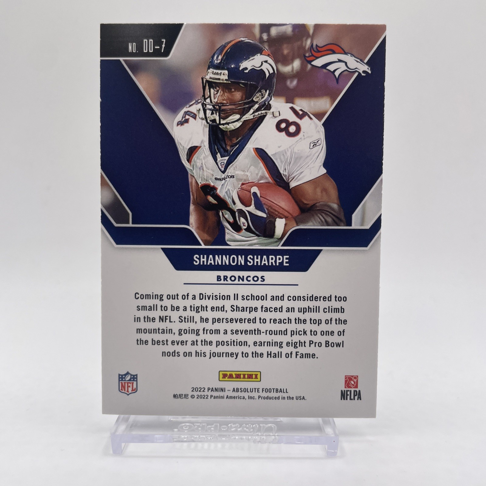 2022 Panini Absolute Shannon Sharpe Draft Diamonds #7 – Denver Broncos