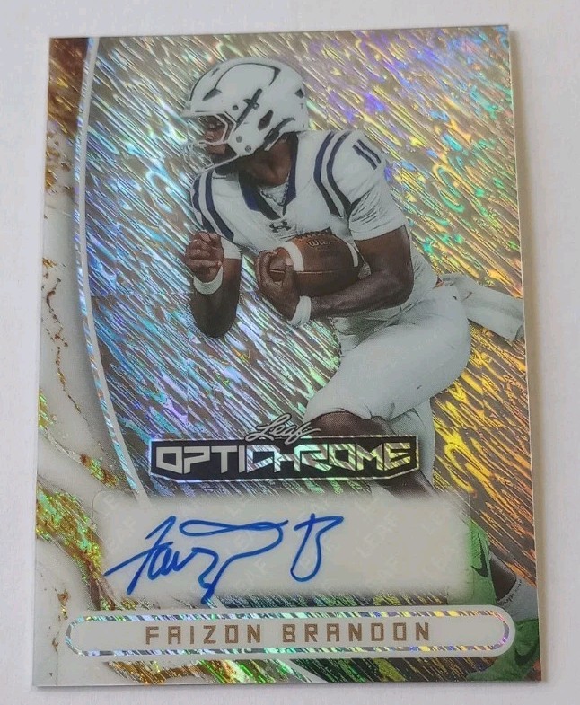 Faizon Brandon 2026 Leaf Optichrome Silver Shimmer Auto 6/9 Tennessee Volunteers