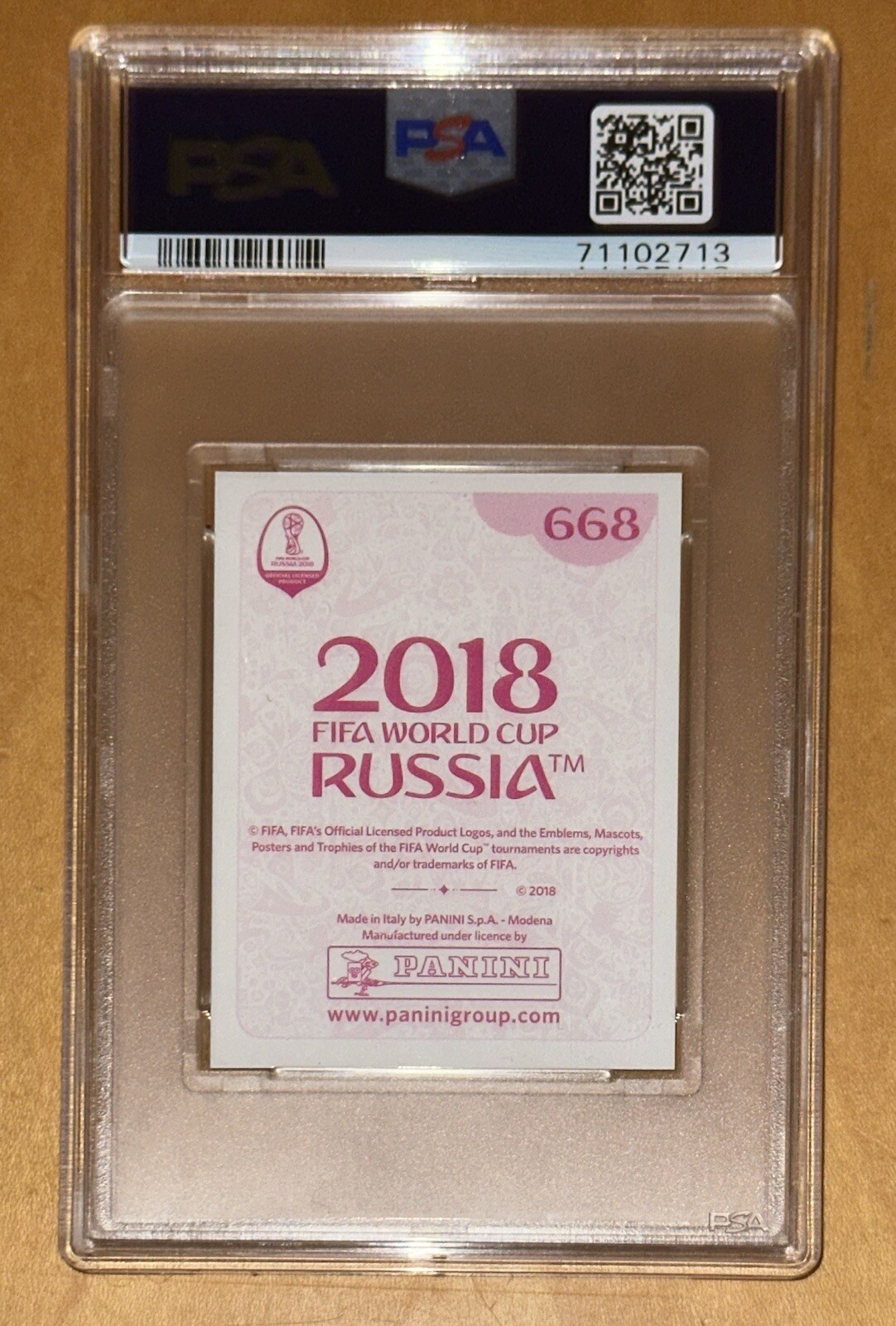 💎2018 PELE Panini World Cup Legends Pink Back Gold Foil Refractor PSA 10 prizm