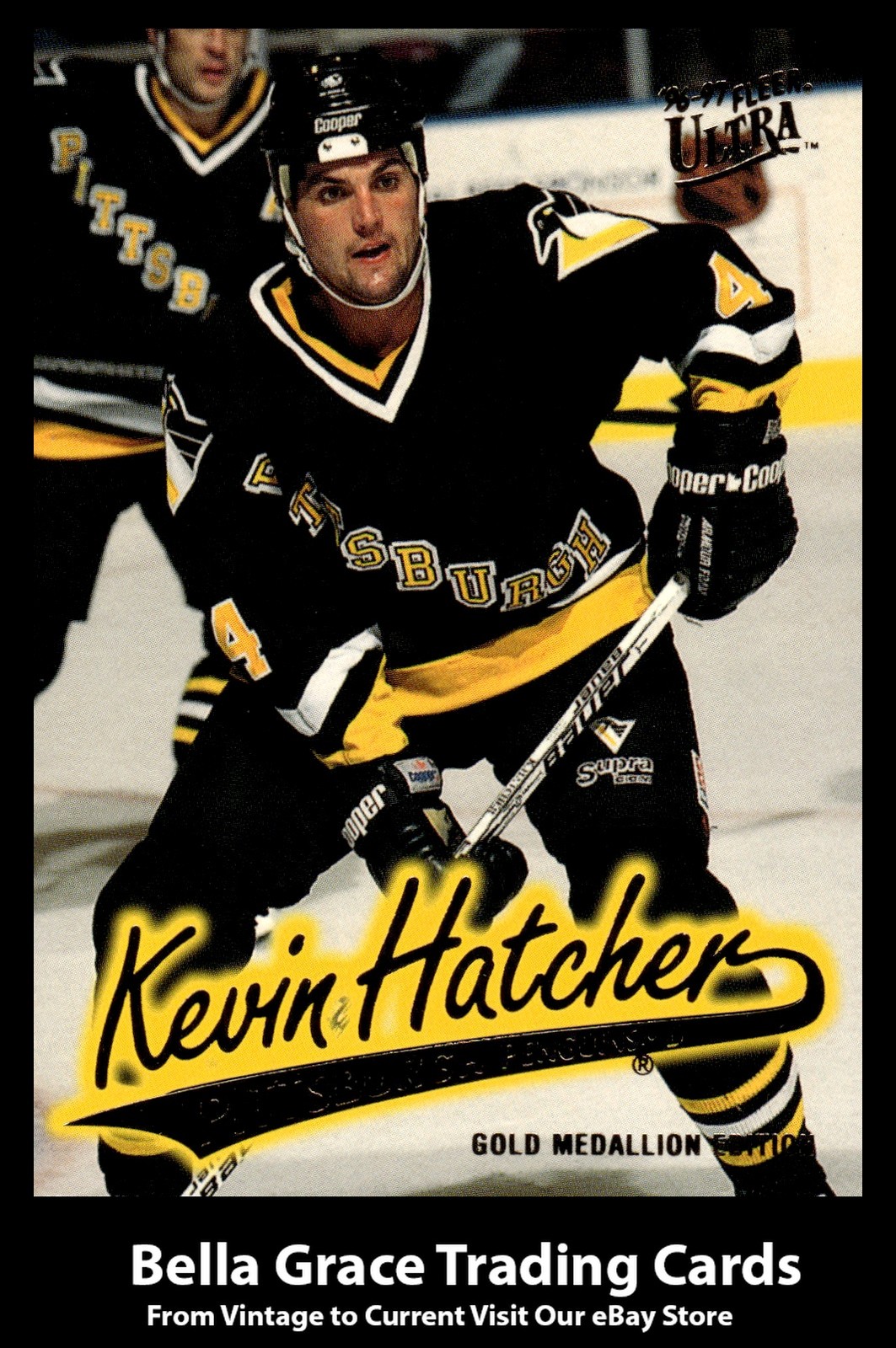1996-97 Fleer Ultra Kevin Hatcher #G-140 Pittsburgh Penguins Gold Medallion