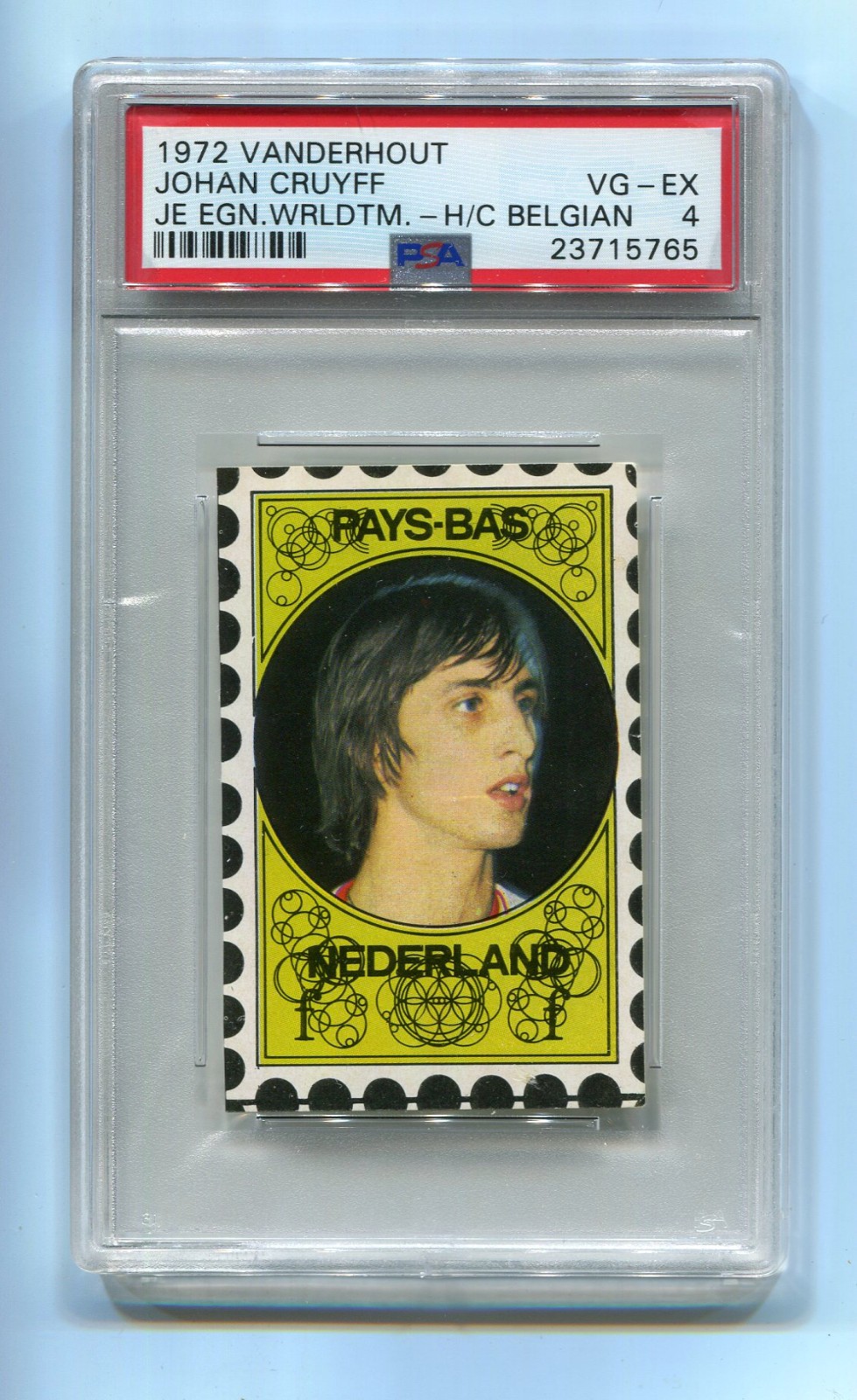 1972 Vanderhout Voetbalsterren Vedettes Belgian Johan Cruyff PSA 4 Holland Ajax