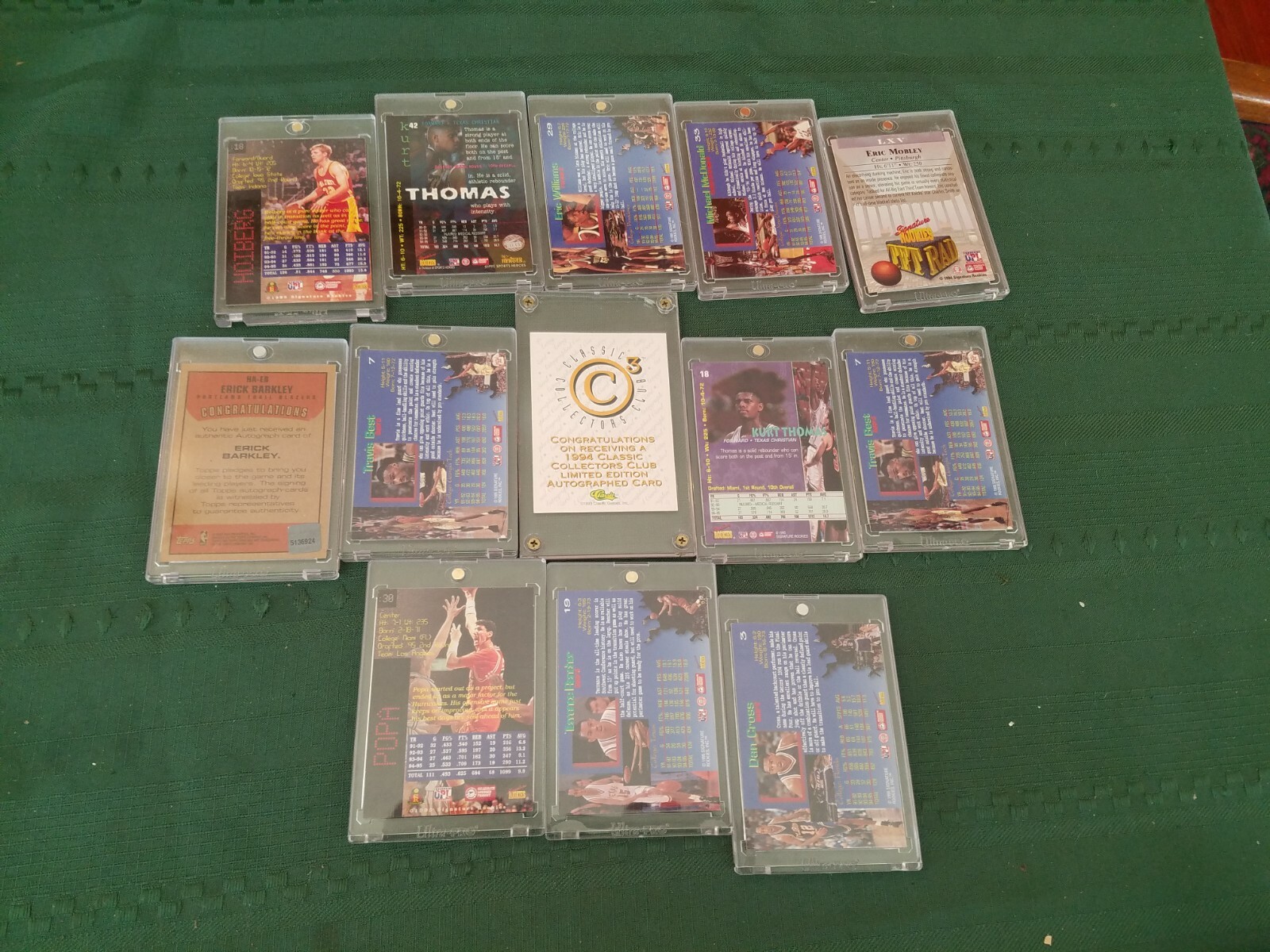 13 Different 1990’s & 2000’s Authentic Autographed Signed Basketball Cards