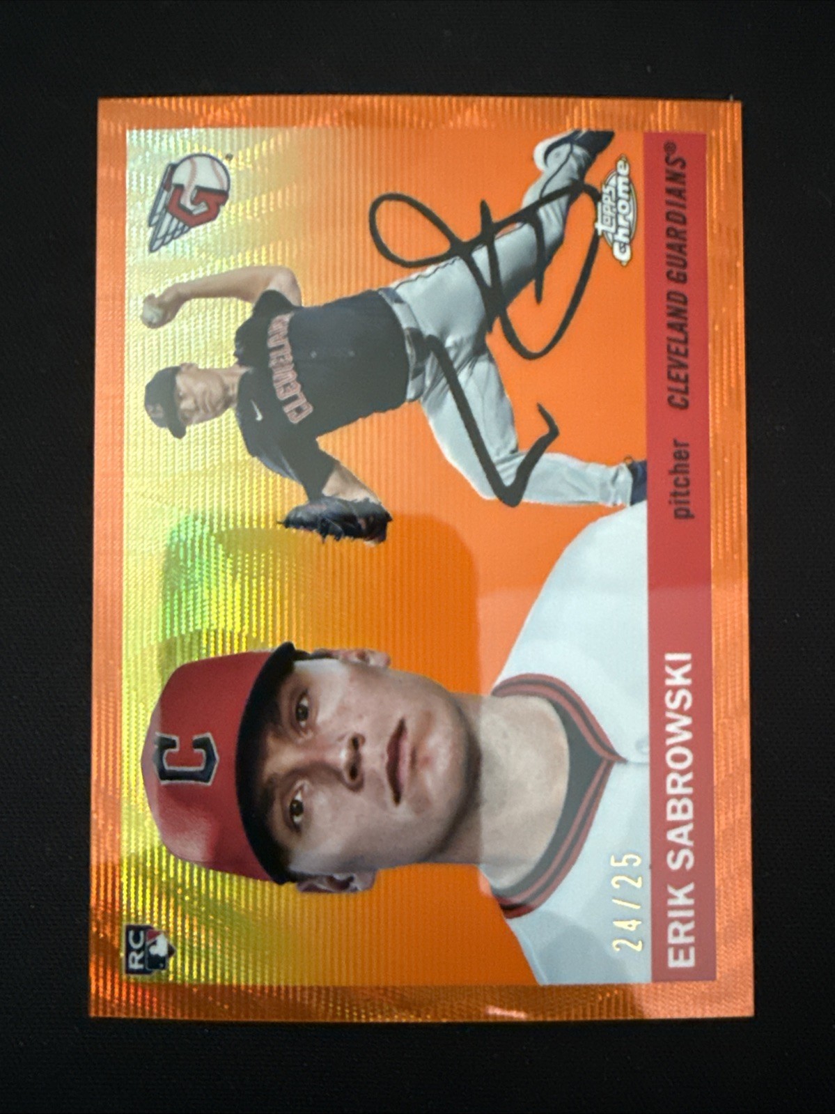 2025 Topps Chrome Platinum – ERIK SABROWSKI RC ORANGE WAVE REFRACTOR /25