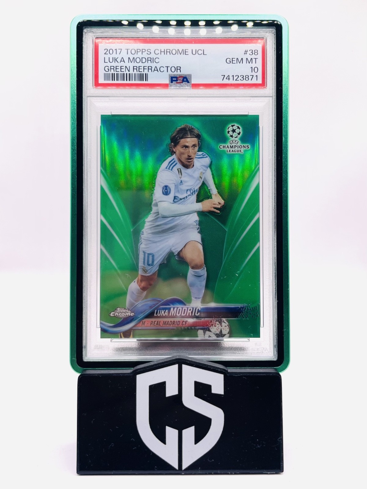 2017 Topps Chrome UCL Luka Modric Green Refractor /99 PSA 10 Real Madrid