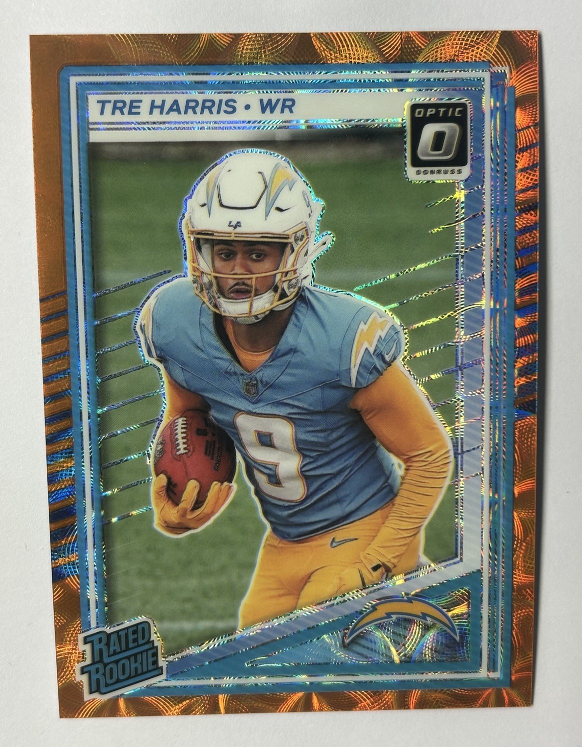 2025 Panini Donruss Optic Tre Harris Rated Rookie #229 Orange Scope Prizm /79