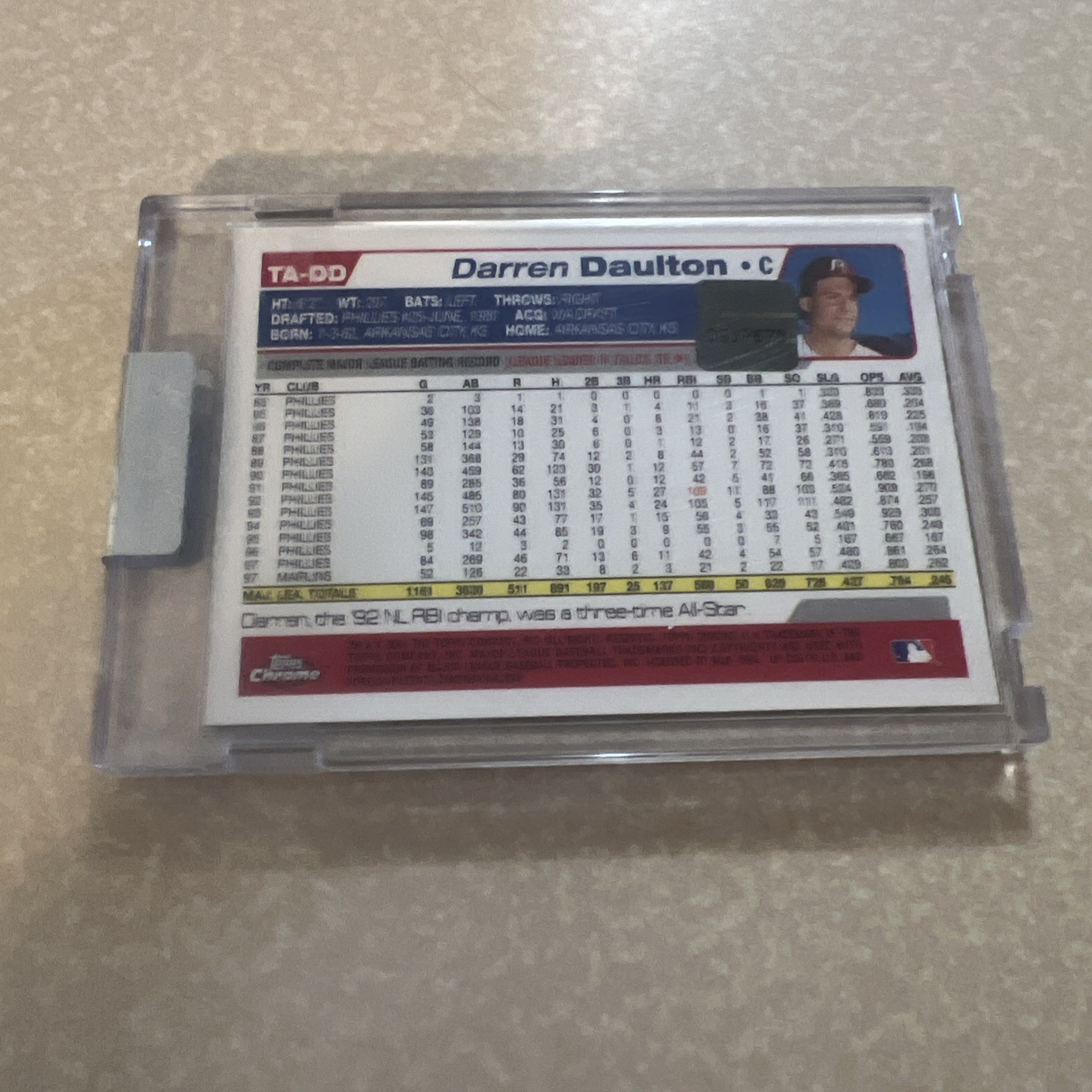 DARREN DAULTON *DUTCH* AUTO 2004 TOPPS CHROME ON CARD AUTOGRAPH PHILLIES NICE!