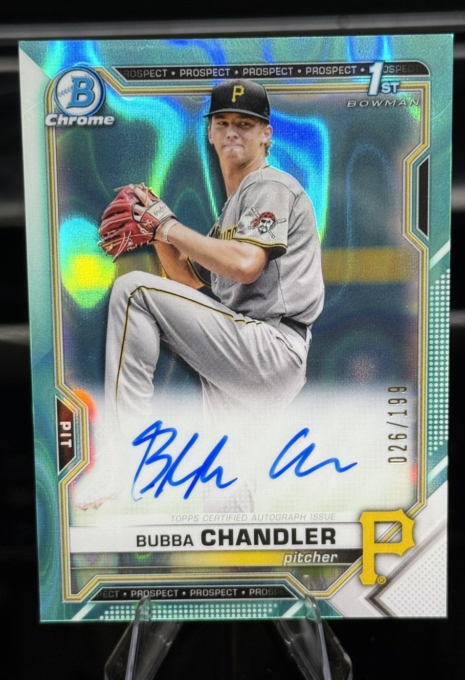 2021 Bowman Chrome Bubba Chandler 1st Bowman Rookie Auto Aqua Lava Limited /199