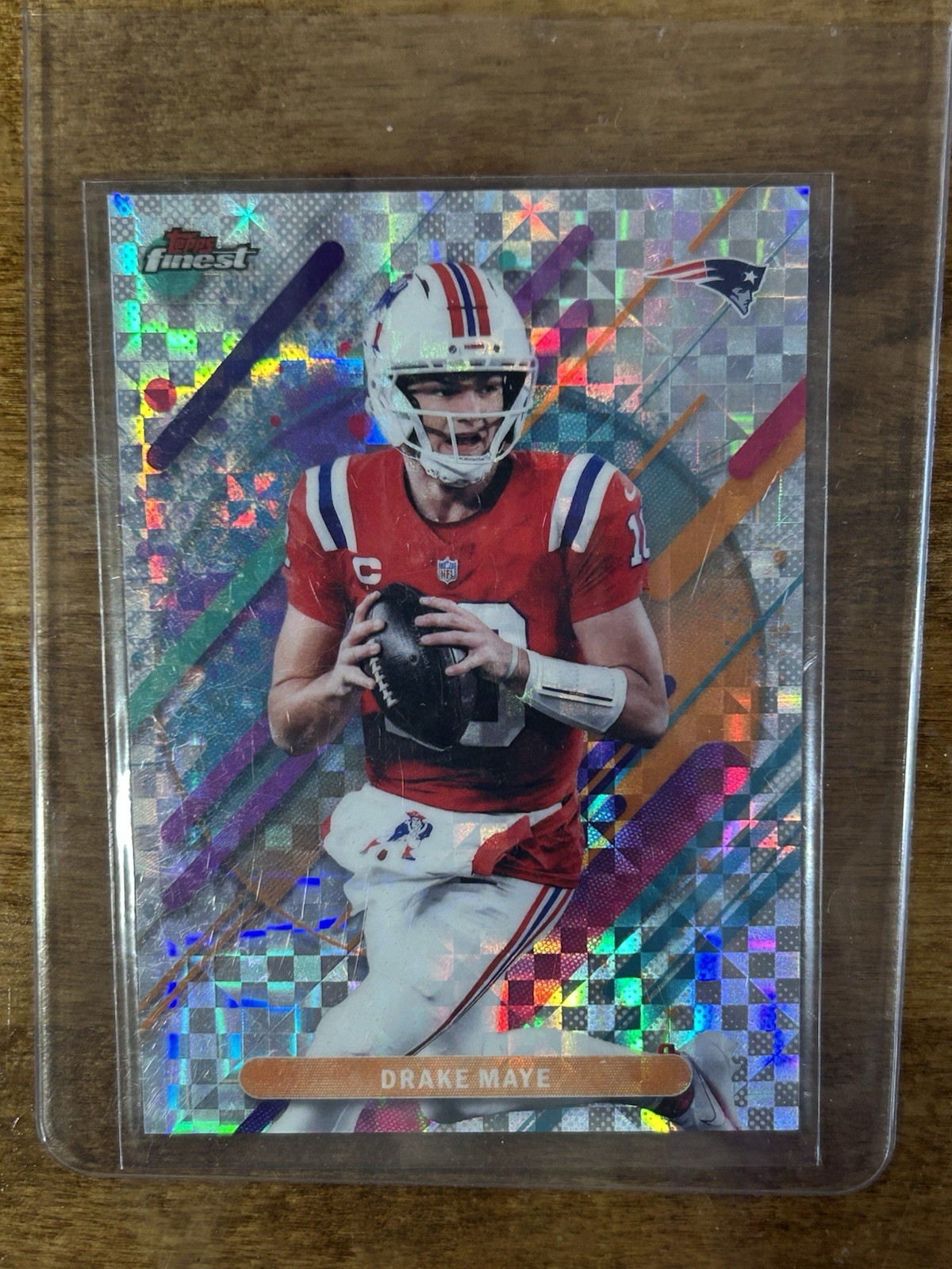 2025 Topps Finest NFL Drake Maye Rare X-Fractor #243 New England Patriots